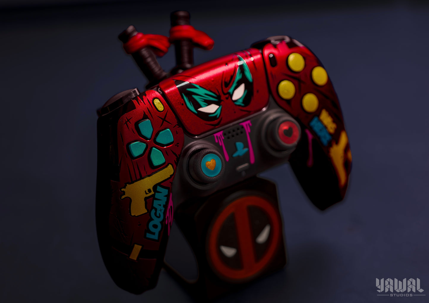 Deadpool and Wolverine PS5 Controller Skin – Metallic Gloss Vinyl decal Wrap for DualSense