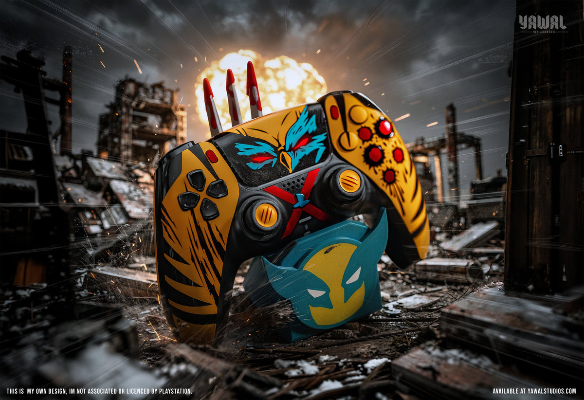 wolverine inspired skin for ps5 controller dualsense