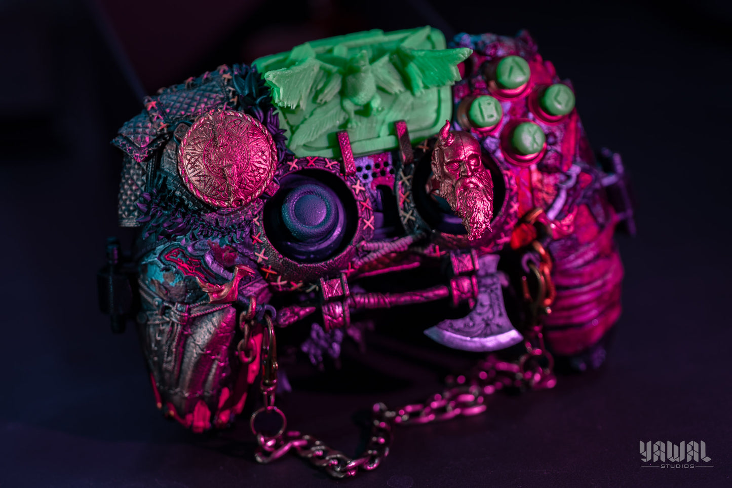 custom collectible case - shell for ps5 dualsense controller god of war inspired accessory (buttons version all included)