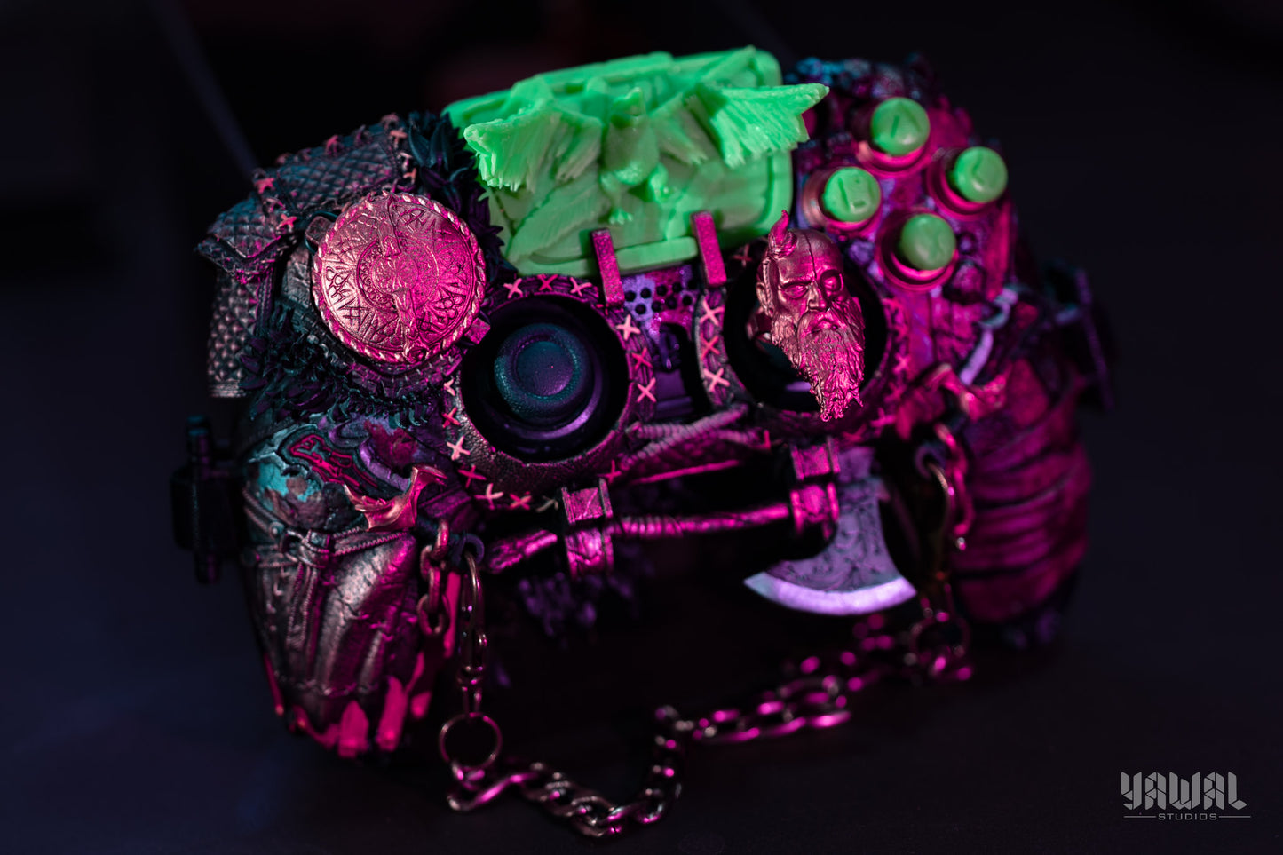 custom collectible case - shell for ps5 dualsense controller god of war inspired accessory (buttons version all included)