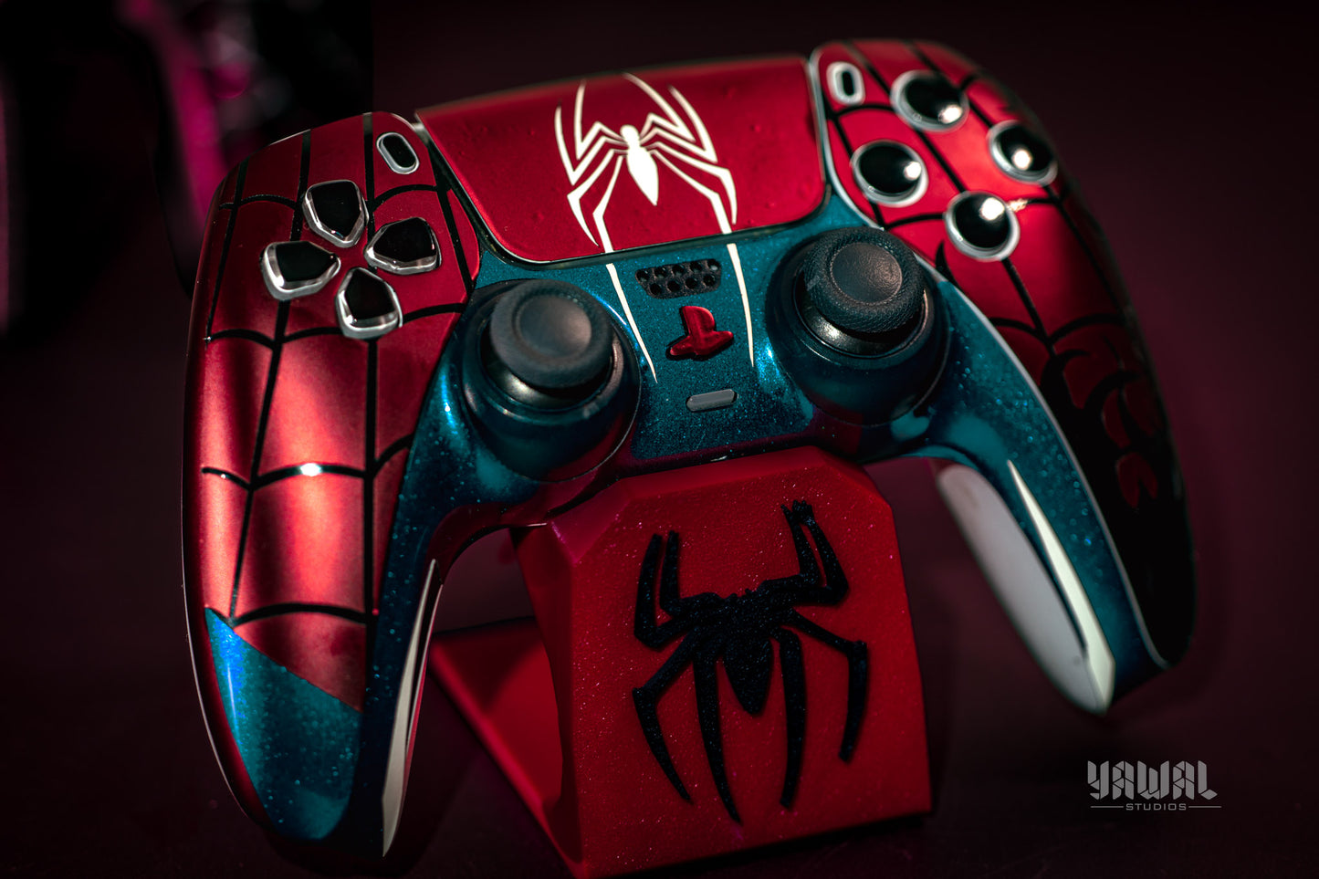 Spider-Man PS5 Controller Skin – Metallic Gloss Vinyl decal Wrap for DualSense