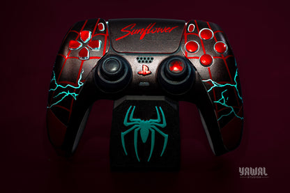 Spider-Man Miles Morales PS5 Controller Skin – Metallic Gloss Vinyl decal Wrap for DualSense