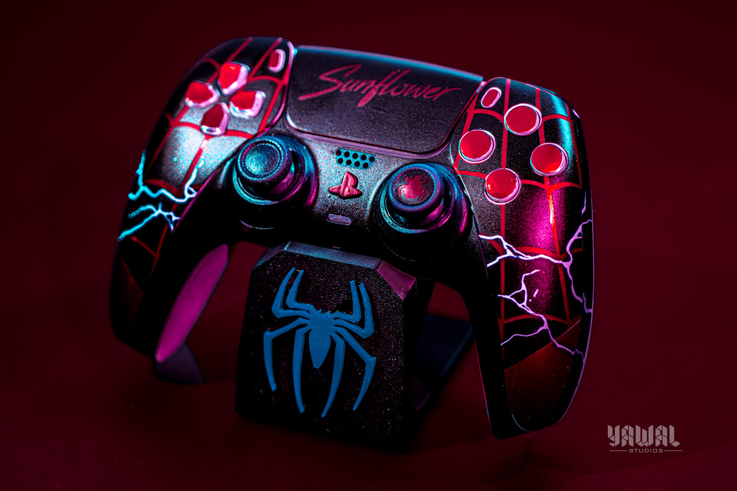 Spider-Man Miles Morales PS5 Controller Skin – Metallic Gloss Vinyl decal Wrap for DualSense