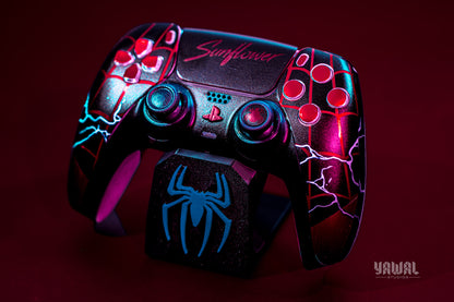 Spider-Man Miles Morales PS5 Controller Skin – Metallic Gloss Vinyl decal Wrap for DualSense