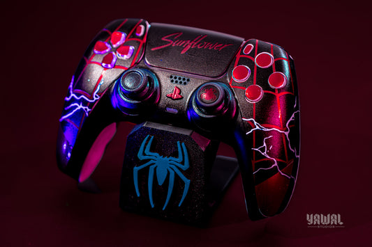 Spider-Man Miles Morales PS5 Controller Skin – Metallic Gloss Vinyl decal Wrap for DualSense