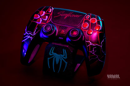 Spider-Man Miles Morales PS5 Controller Skin – Metallic Gloss Vinyl decal Wrap for DualSense