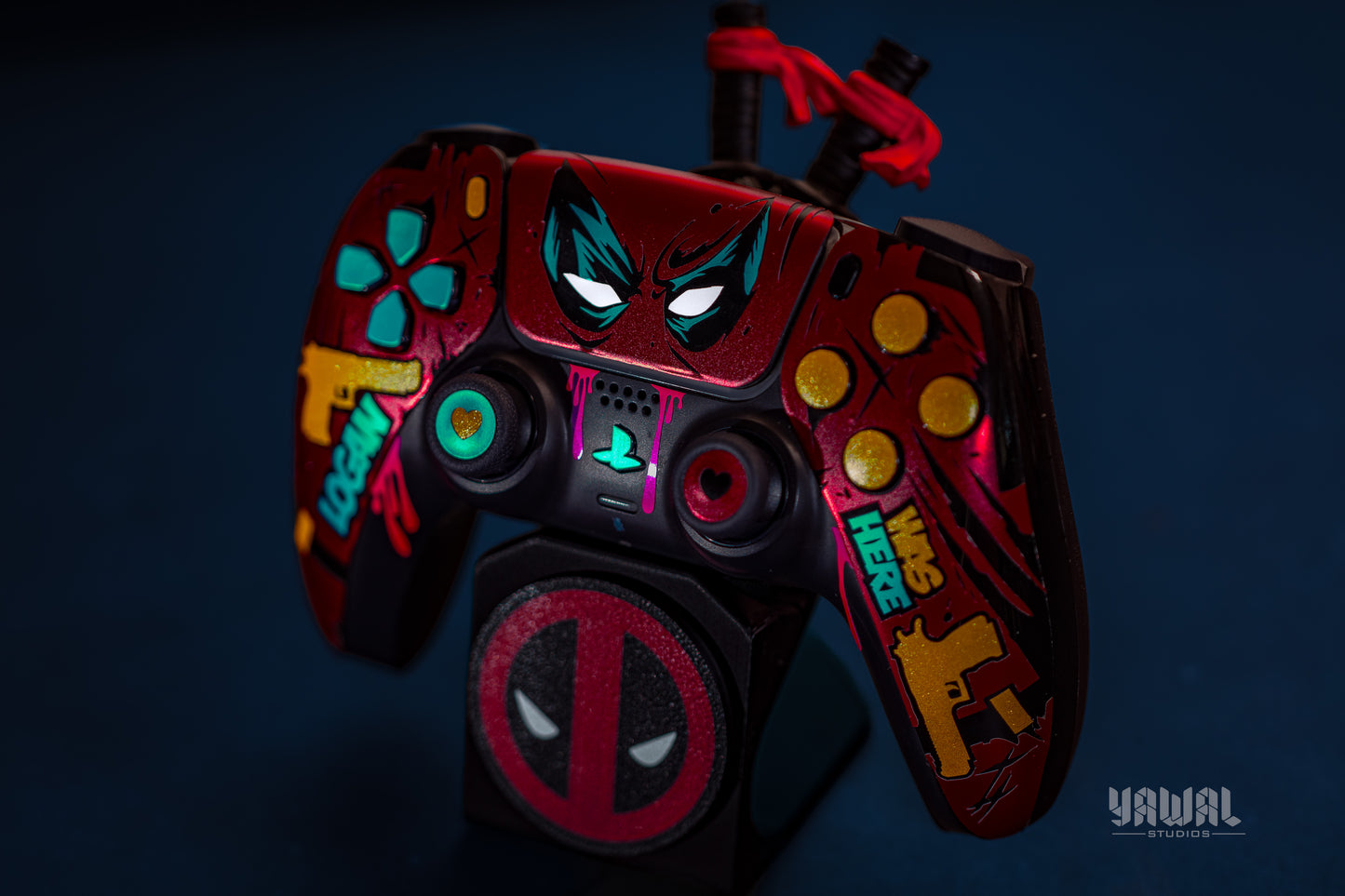 Deadpool and Wolverine PS5 Controller Skin – Metallic Gloss Vinyl decal Wrap for DualSense
