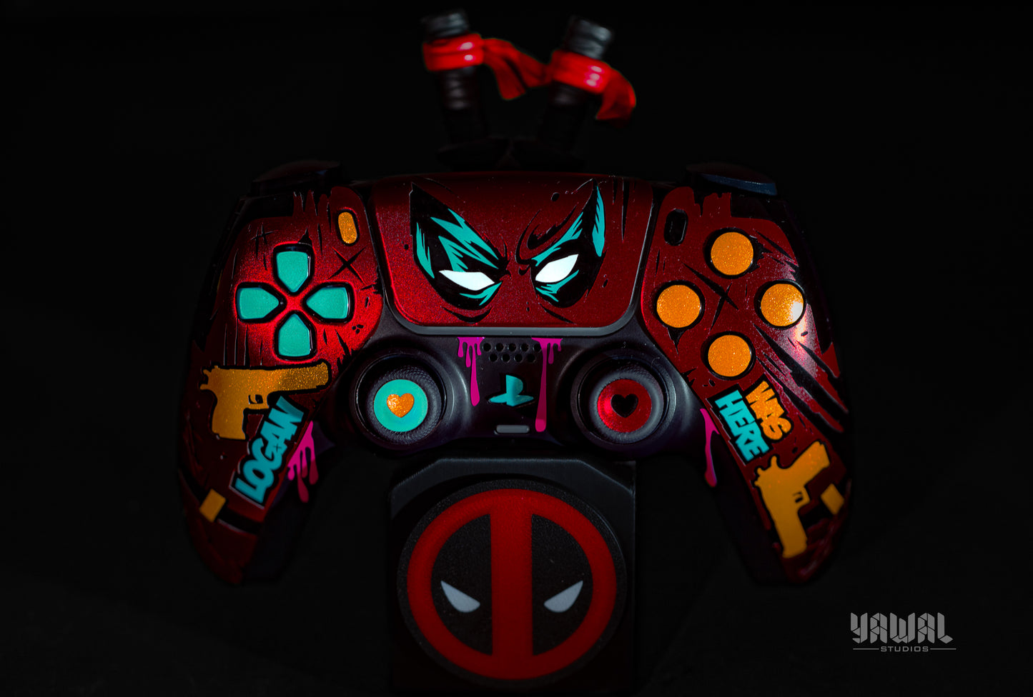 Deadpool and Wolverine PS5 Controller Skin – Metallic Gloss Vinyl decal Wrap for DualSense