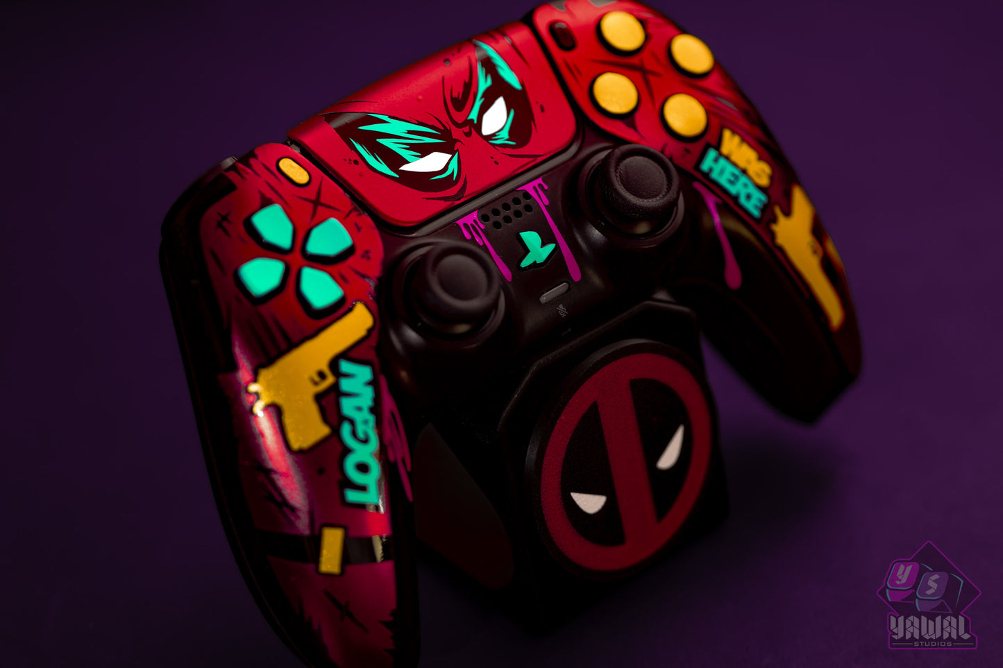 Deadpool and Wolverine PS5 Controller Skin – Metallic Gloss Vinyl decal Wrap for DualSense