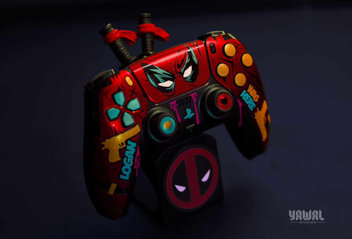 Deadpool and Wolverine PS5 Controller Skin – Metallic Gloss Vinyl decal Wrap for DualSense