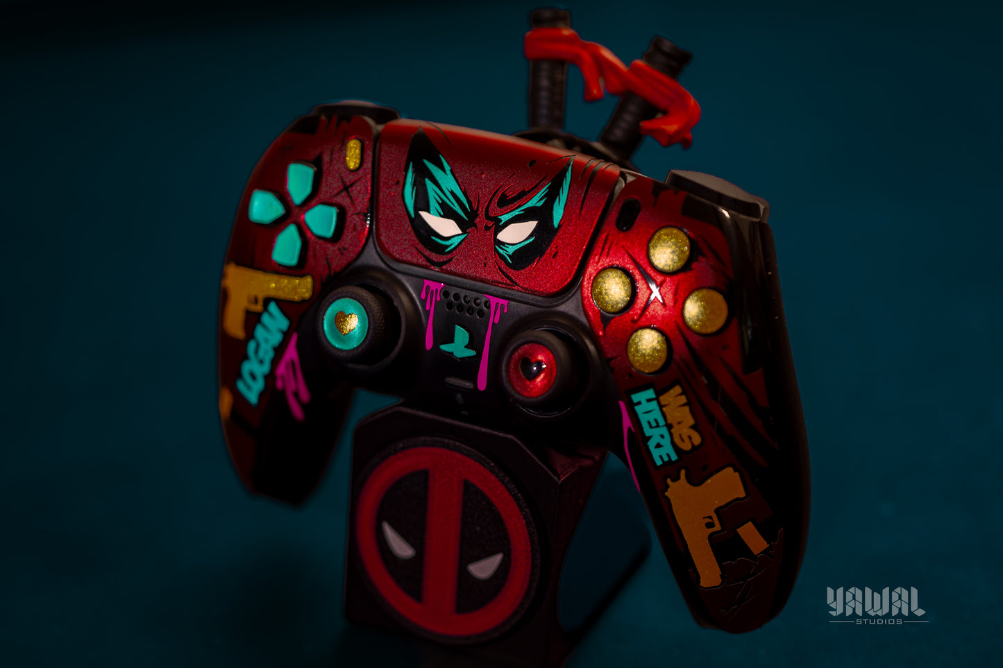 Deadpool and Wolverine PS5 Controller Skin – Metallic Gloss Vinyl decal Wrap for DualSense