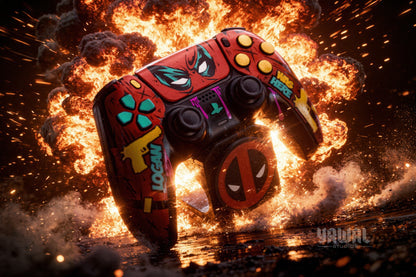 Deadpool and Wolverine PS5 Controller Skin – Metallic Gloss Vinyl decal Wrap for DualSense